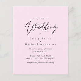 BUDGET Trending Color Pink Wedding Invite