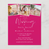 BUDGET Trending Color Pink Wedding Invite (Voorkant)