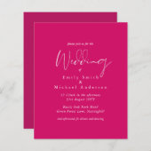 BUDGET Trending Color Pink Wedding Invite (Voorkant / Achterkant)