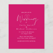 BUDGET Trending Color Pink Wedding Invite (Voorkant)