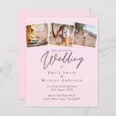 BUDGET Trending Color Pink Wedding Invite (Voorkant / Achterkant)