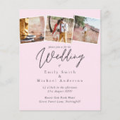 BUDGET Trending Color Pink Wedding Invite (Voorkant)