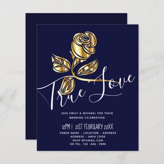 BUDGET Trending True Love Gold Roos Weddenite (Voorkant / Achterkant)