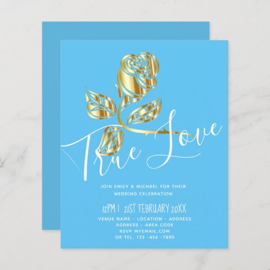 BUDGET Trending True Love Gold Roos Weddenite (Voorkant / Achterkant)