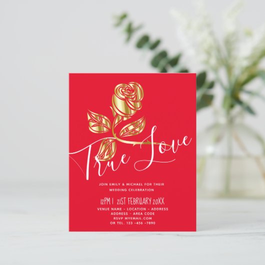 BUDGET Trending True Love Gold Roos Weddenite (Staand voorkant)