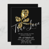 BUDGET Trending True Love Gouden Roos Trouw Uitnod (Voorkant / Achterkant)