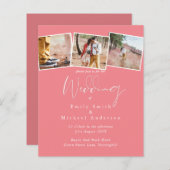 BUDGET Trendkleur Roze Trouw Uitnodiging (Voorkant / Achterkant)
