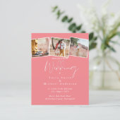 BUDGET Trendkleur Roze Trouw Uitnodiging (Staand voorkant)