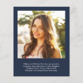 Budget Trendy 2 Aankondiging Fotoblauw Afstuderen (Achterkant)