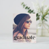 Budget Trendy 2 Aankondiging Fotoblauw Afstuderen (Staand voorkant)