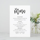 Budget Trendy Artsy Script Text Only Weddenmenu (Staand voorkant)