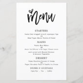 Budget Trendy Artsy Script Text Only Weddenmenu (Voorkant)