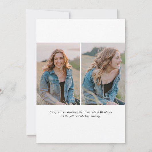 Budget Trendy Calligraphy Three Photo Afstuderen Aankondiging (Achterkant)