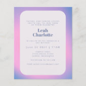 Budget Trendy Gradient Paars Bat Mitzvah Invite (Voorkant)