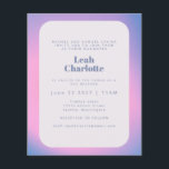 Budget Trendy Gradient Paars Bat Mitzvah Invite<br><div class="desc">Budget Trendy Modern Gradient Lavender Paarse Bat Mitzvah Uitnodiging</div>