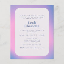 Budget Trendy Gradient Paars Bat Mitzvah Invite