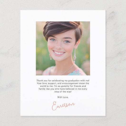 BUDGET Trendy handgeschreven Afstuderen Dank u (Achterkant)