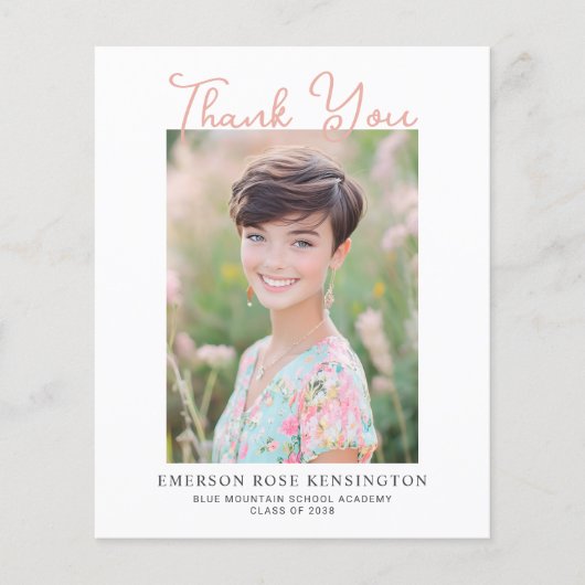 BUDGET Trendy handgeschreven Afstuderen Dank u (Voorkant)