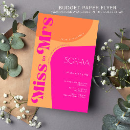 Budget trendy hot pink bruids douche uitnodiging flyer