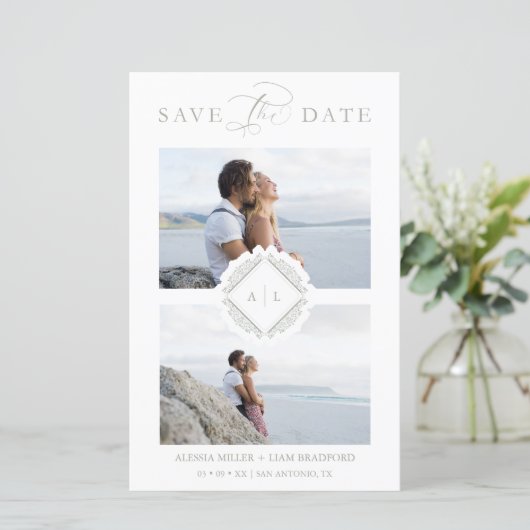 Budget Trendy Initialen Chic Ornament Wedding (Staand voorkant)