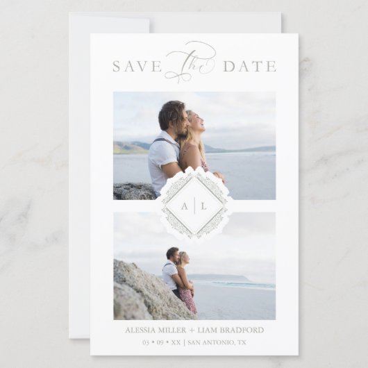 Budget Trendy Initialen Chic Ornament Wedding (Voorkant)