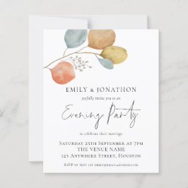 Budget Trendy Leaves Wedding Evening Party nodigt 