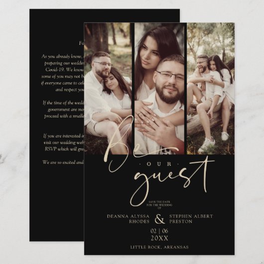 Budget Trendy Modern 3 Wedding Collage Foto's (Voorkant / Achterkant)