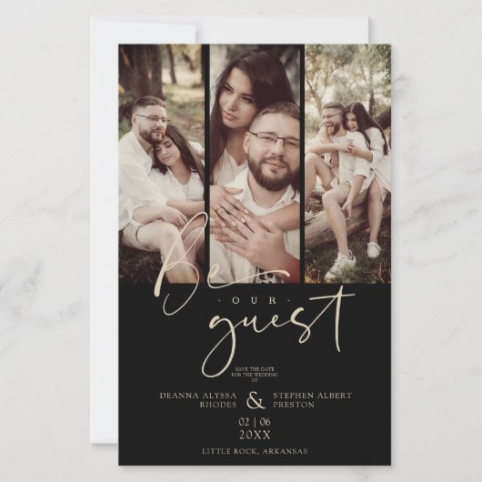 Budget Trendy Modern 3 Wedding Collage Foto's (Voorkant)