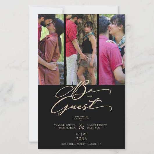 Budget Trendy Modern 4 Wedding Collage Foto's (Voorkant)