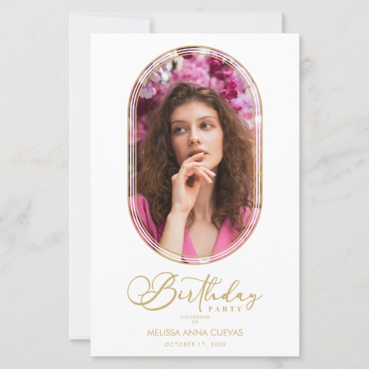 BUDGET Trendy Modern Oval Fake Golden Custom Photo (Voorkant)