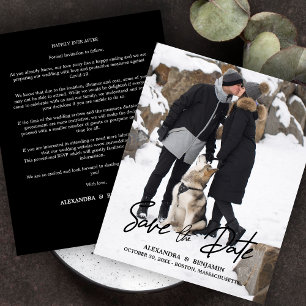 Budget Trendy Modern Typography Photo Verloving