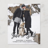 Budget Trendy Modern Typography Photo Verloving (Voorkant)