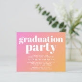 Budget Trendy Roze Graduation Party Uitnodiging (Staand voorkant)