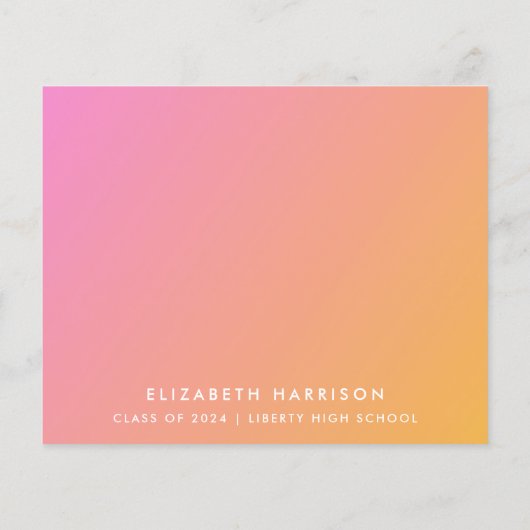 Budget Trendy Roze Graduation Party Uitnodiging (Achterkant)