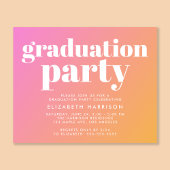 Budget Trendy Roze Graduation Party Uitnodiging