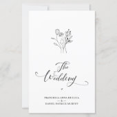 Budget Trendy Wildflowers Wedding Black & White (Voorkant)