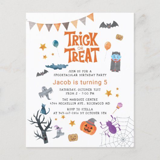 Budget Trick or treat Halloween Birthday Party (Voorkant)