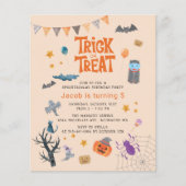 Budget Trick or treat Halloween Birthday Party Flyer (Voorkant)