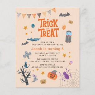 Budget Trick or Treat Halloween Verjaardagsfeestje Flyer