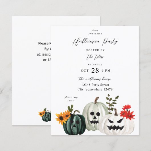 Budget Trick or Treat Pompoen Halloween Feest (Voorkant / Achterkant)