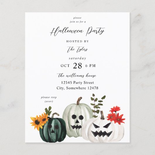 Budget Trick or treat Pumpkin Halloween Party Flyer (Voorkant)