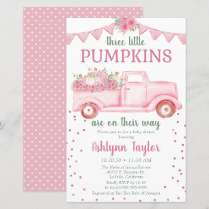 Budget Triplets Pink Little Pumpkin Baby shower
