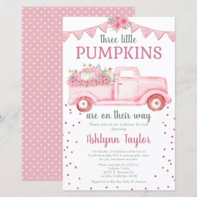 Budget Triplets roze kleine pompoen per e-mail (Voorkant / Achterkant)