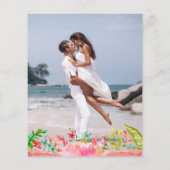 Budget Tropical Beach Kalligrafie Save the Date (Achterkant)