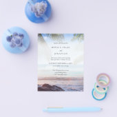 Budget Tropical Beach Palm Wedding Flyer (Enkel)