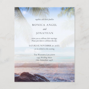 Budget Tropical Beach Palm Wedding Flyer