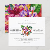 Budget Tropical Bouquet Modern Typography Wedding (Voorkant / Achterkant)