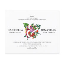 Budget Tropical Bouquet Modern Typography Wedding