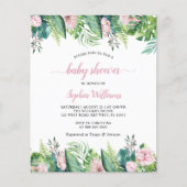 Budget Tropical Flowers Baby shower Invitation (Voorkant)
