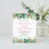 Budget Tropical Flowers Baby shower Invitation (Staand voorkant)